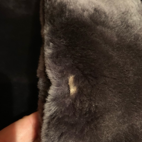 Vintage pewter shearling coat, fully lined - Picture 6 of 8